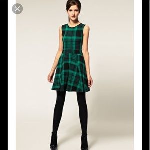 ASOS green plaid dress US size 2